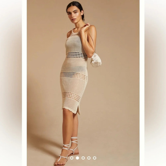 AnthropologieCrochet Knit Coverup Dress One Size